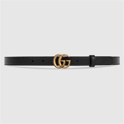 gucci women belt 807222452|Women's Slim Black Leather Belt With Double G Buckle.